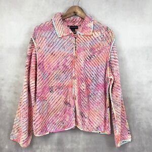 Casual Studio Womens Jacket L Boho Artsy Textured Statement Funky Maximalist